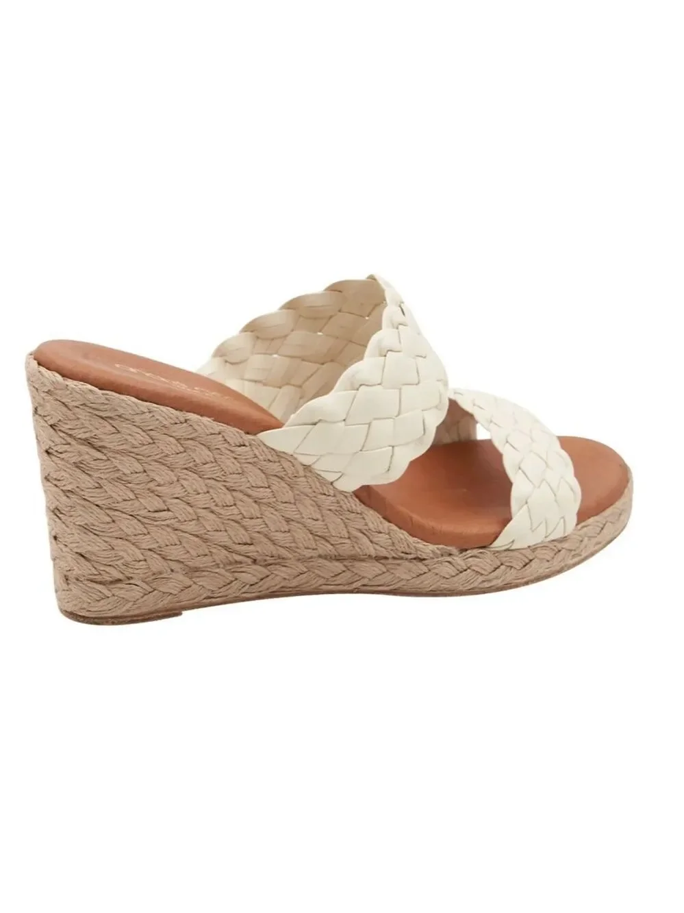 NWT ANDRE ASSOUS Aria Espadrille Wedge Sandal Size 9/40 White Brown